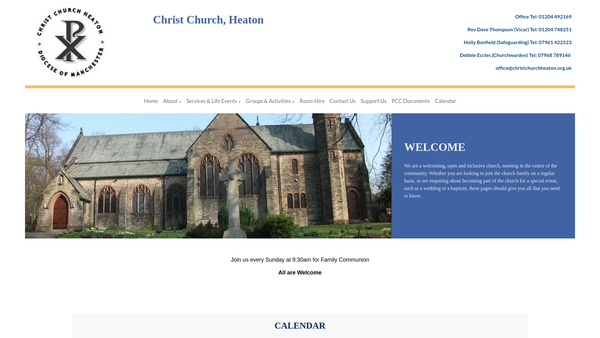 Screenshot of the The Parochial Church Council Of The Ecclesiastical Parish Of Christ Church Heaton website