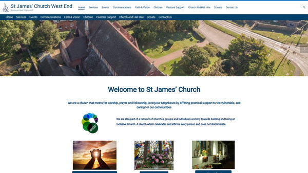 Screenshot of the The Paraochial Church Council Of The Ecclesiastical Parish Of St.james' West End In The Diocese Of Winchester website