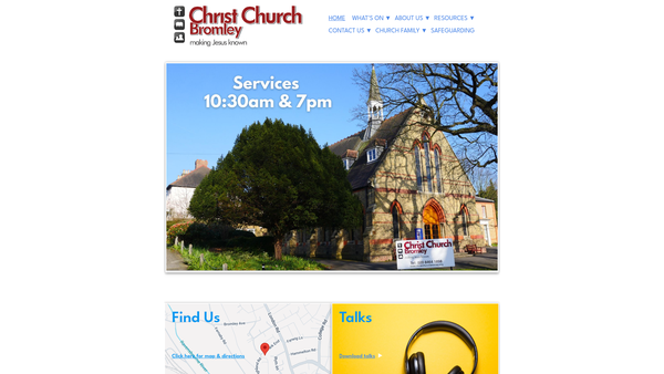 Screenshot of the The Parochial Church Council Of The Ecclesiastical Parish Of Christ Church, Bromley website