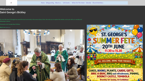 Screenshot of the The Parochial Church Council Of The Ecclesiastical Parish Of St George, Bickley website