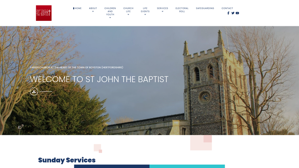 Screenshot of the The Parochial Church Council Of The Ecclesiastical Parish Of St John The Baptist, Royston website