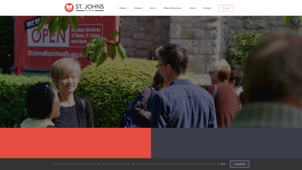 Screenshot of the The Parochial Church Council Of The Ecclesiastical Parish Of St John The Evangelist, Blackheath website