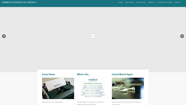 Screenshot of the Hebron Church Carlisle website