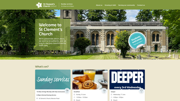 Screenshot of the The Parochial Church Council Of The Ecclesiastical Parish Of St. Clement's, Oxford website