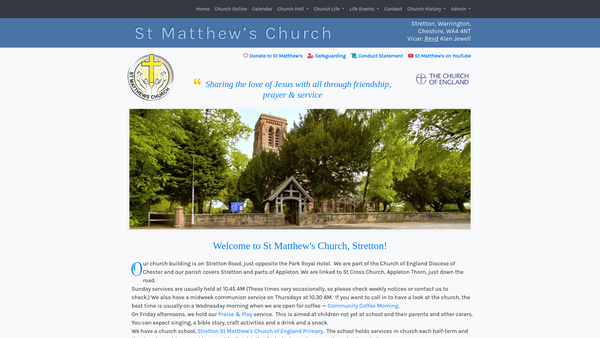 Screenshot of the The Parochial Church Council Of The Ecclesiastical Parish Of Stretton website