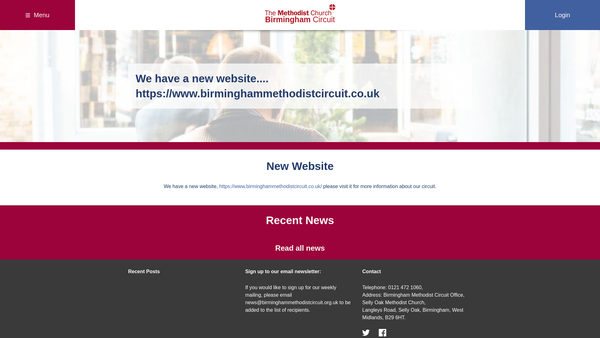 Screenshot of the Birmingham Methodist Circuit website