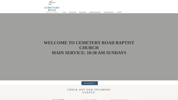 Screenshot of the Cemetery Road Baptist Church, Sheffield website