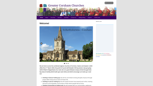 Screenshot of the The Parochial Church Council Of The Ecclesiastical Parish Of St Bartholomew, Corsham website