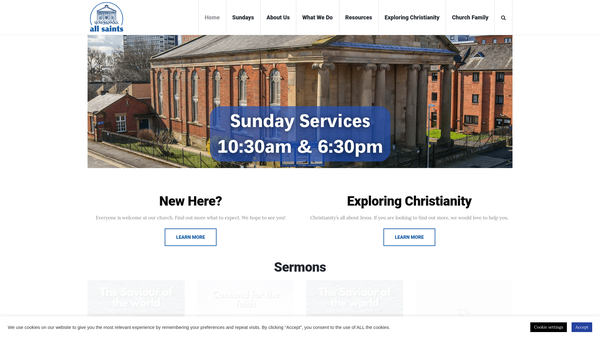 Screenshot of the The Parochial Church Council Of The Ecclesiastical Parish Of All Saints Preston website