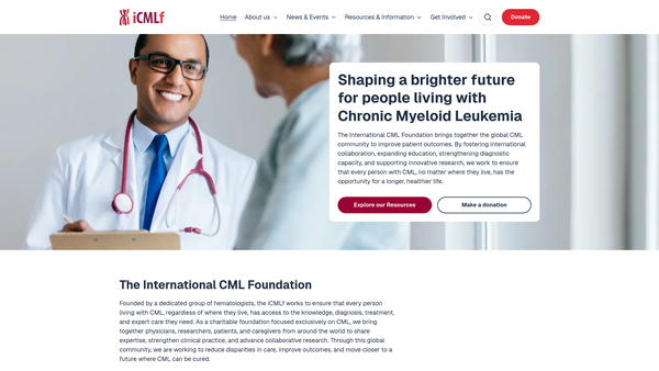 Screenshot of the The International Cml Foundation website