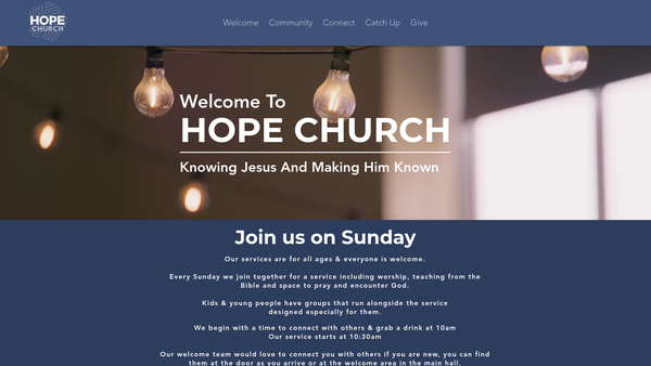 Screenshot of the Diss Christian Community Church website