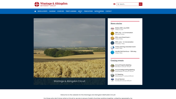 Screenshot of the Wantage And Abingdon Methodist Circuit website