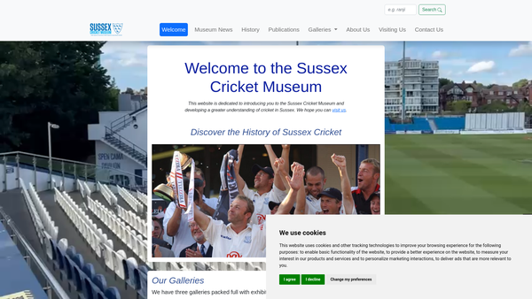 Screenshot of the The Sussex Cricket Museum And Educational Trust website