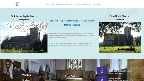 Screenshot of the The Parochial Church Council Of The Ecclesiastical Parish Of St. John The Baptist, Meopham website