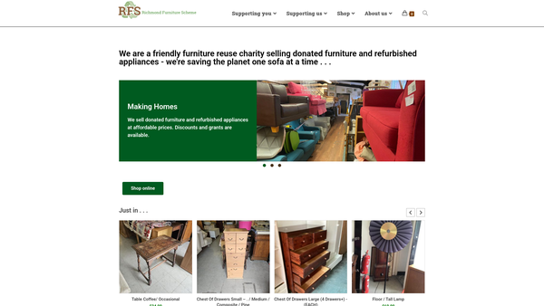Screenshot of the Richmond Furniture Scheme website