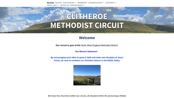 Screenshot of the Clitheroe Methodist Circuit website