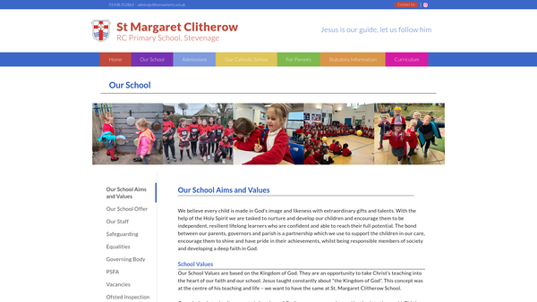Screenshot of the St Margaret Clitherow School - Parents, Staff And Friends Association website