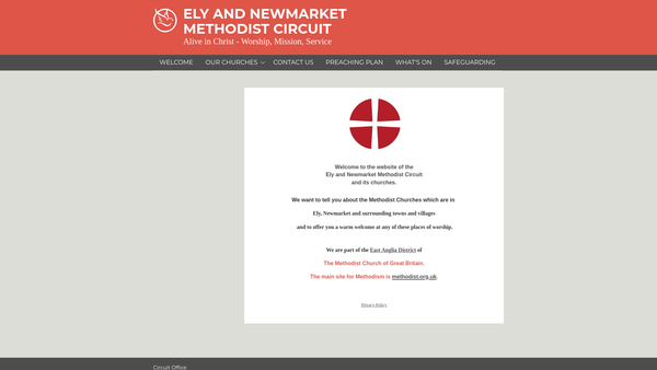 Screenshot of the The Methodist Church Ely And Newmarket Circuit website