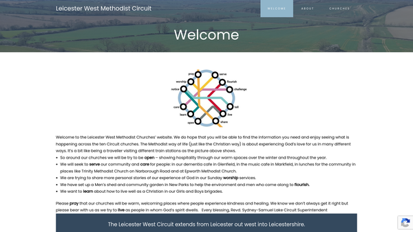 Screenshot of the Leicester West Methodist Circuit website