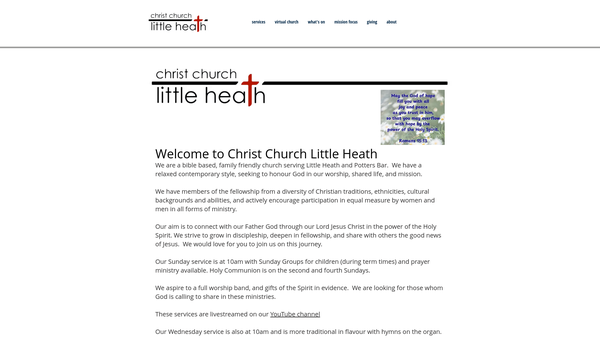 Screenshot of the The Parochial Church Council Of The Ecclesiastical Parish Of Christ Church Little Heath website