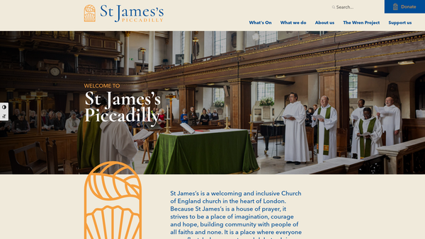 Screenshot of the The Parochial Church Council Of The Ecclesiastical Parish Of St James, Westminster website