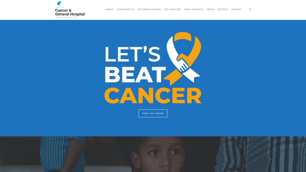 Screenshot of the Beanibazar Cancer And General Hospital website