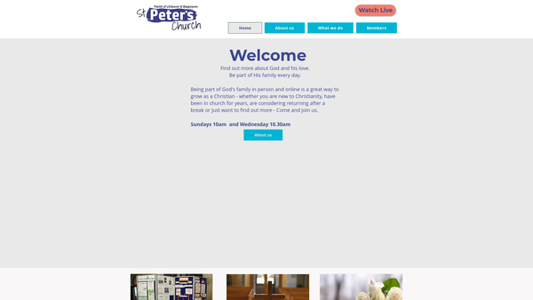 Screenshot of the The Parochial Church Council of the Ecclesiastical Parish of St Peter's Littleover and Blagreaves website