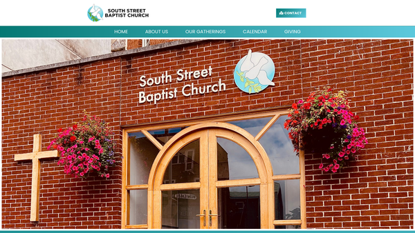 Screenshot of the South Street Baptist Church Exeter & Brampford Speke website