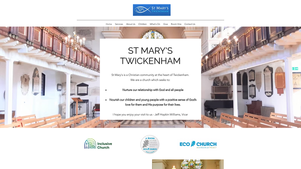 Screenshot of the The Parochial Church Council Of The Ecclesiastical Parish Of St Mary The Virgin, Twickenham website