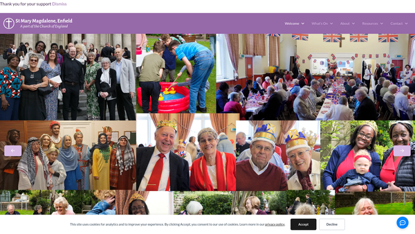 Screenshot of the The Parochial Church Council Of The Ecclesiastical Parish Of St Mary Magdalene, Enfield website