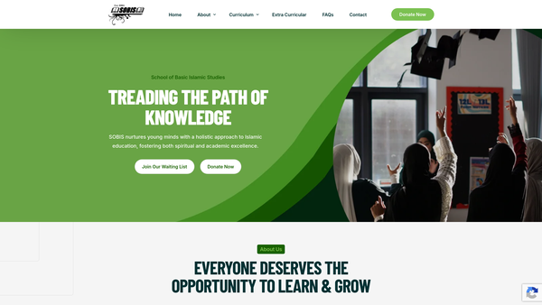 Screenshot of the Sobis - Young People's Club website