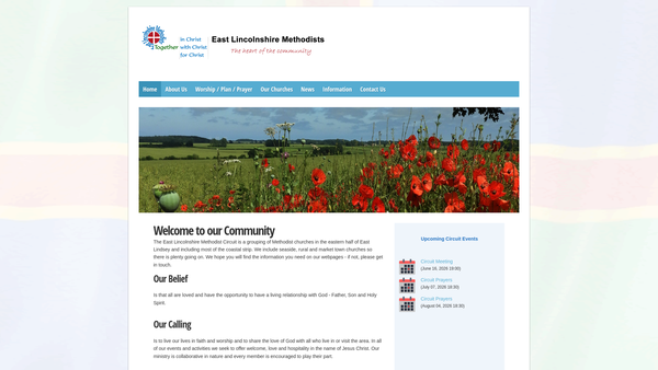 Screenshot of the East Lincolnshire Methodist Circuit website