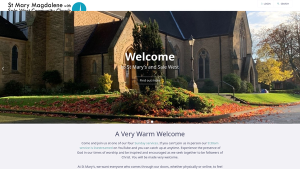 Screenshot of the The Parochial Church Council Of The Ecclesiastical Parish Of St. Mary Magdalene, Ashton Upon Mersey website