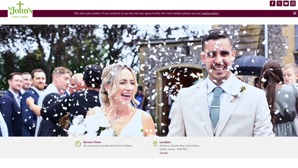 Screenshot of the The Parochial Church Council Of The Ecclesiastical Parish Of St John's, Hurst Green, Surrey website