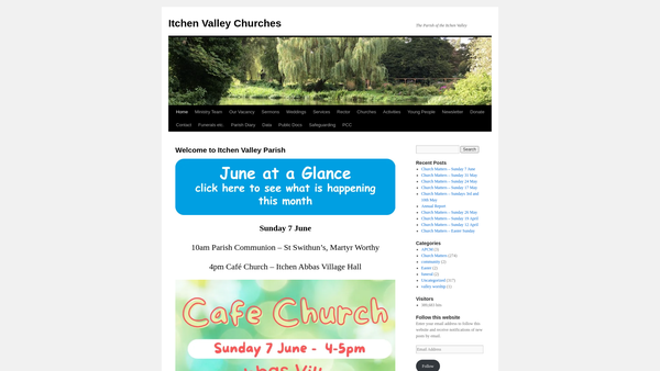 Screenshot of the The Parochial Church Council Of The Ecclesiastical Parish Of Itchen Valley, Winchester website