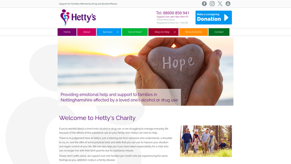 Screenshot of the Hettys website