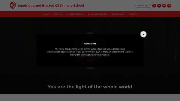Screenshot of the Sundridge And Brasted Primary School Fund website