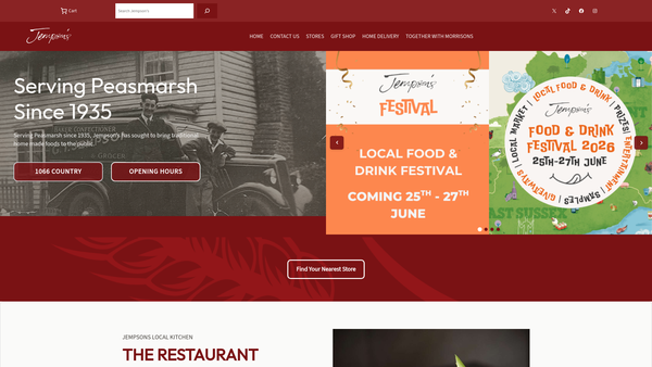 Screenshot of the The Jempsons Foundation website