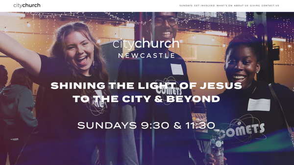Screenshot of the City Church Newcastle website