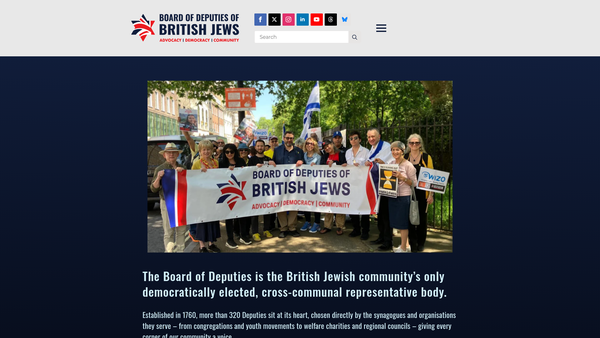 Screenshot of the Board Of Deputies Jewish Heritage website