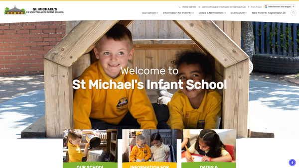 Screenshot of the Friends Of St Michaels CE Infant School, Aldershot website