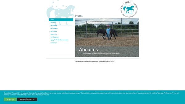 Screenshot of the The Centaurus Trust website