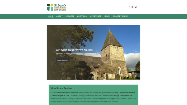 Screenshot of the The Parochial Church Council Of The Ecclesiastical Parish Of Limpsfield And Titsey website