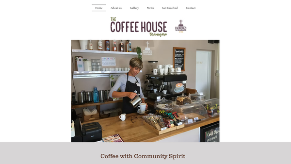 Screenshot of the Bransgore Churches Coffee House website