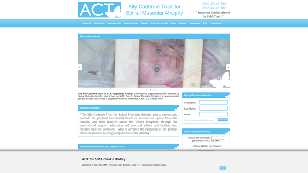 Screenshot of the Ally Cadence Trust website