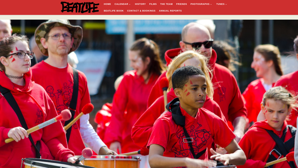 Screenshot of the Beatlife website