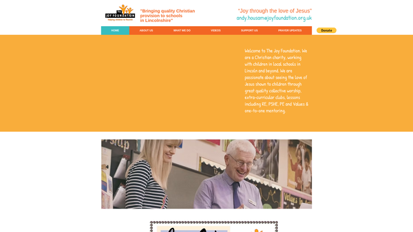 Screenshot of the The Joy Foundation website