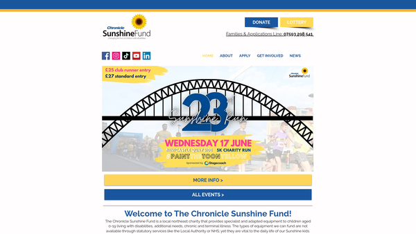 Screenshot of the The Chronicle Sunshine Fund website