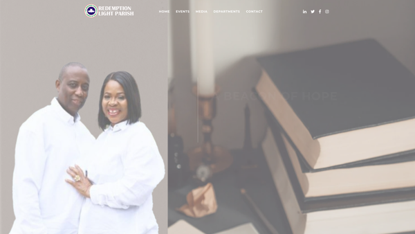 Screenshot of the The Redeemed Christian Church Of God Redemption Light Parish website