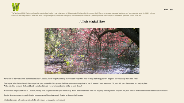 Screenshot of the Shipton-Under-Wychwood Wild Garden And Woods website